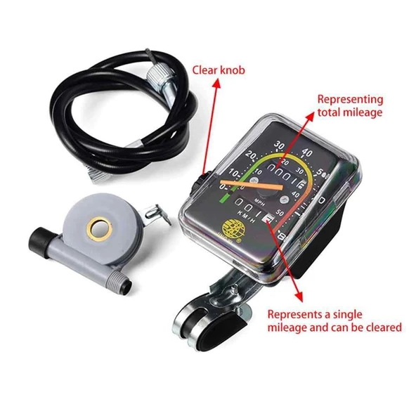 Bisiklet Analog İbreli Kilometre Saati Mekanik Hız Göstergesi - 2