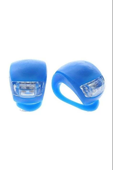 Mavi Renkli Bisiklet Lambası İki Adet Ledli Bisiklet Lambası Silikonlu Mavi Lamba - 6