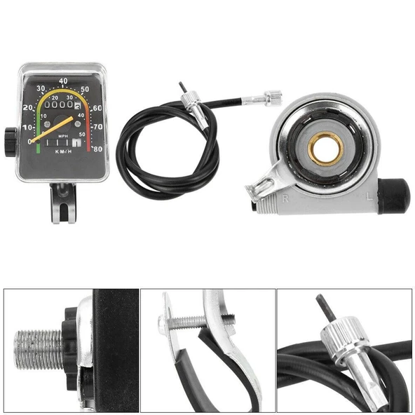 Bisiklet Analog İbreli Kilometre Saati Mekanik Hız Göstergesi - 8
