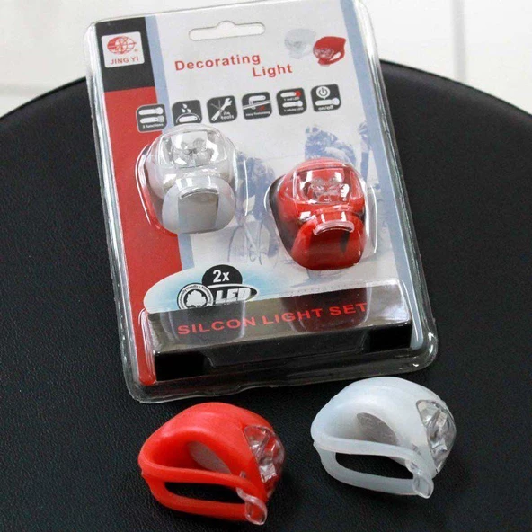 Bisiklet Işığı Gece Lambası Su Geçirmez Silikon Uyarı İkaz Yanıp Sönen - 6