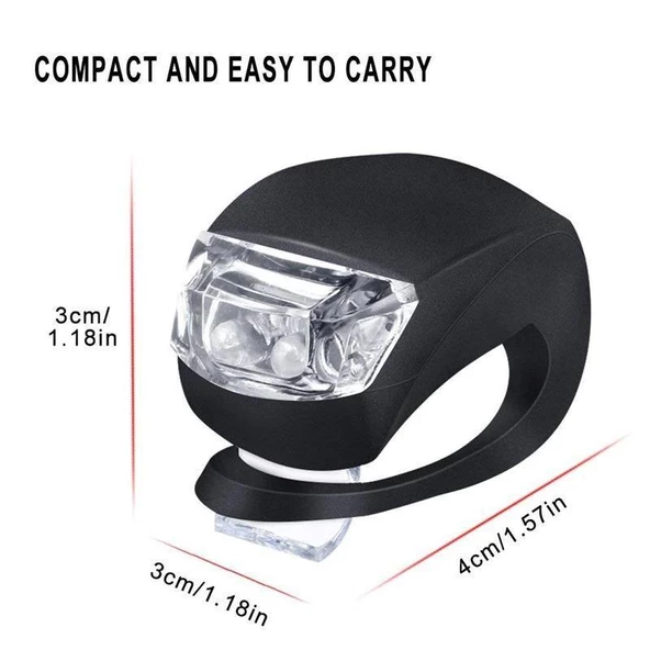Bisiklet Işığı Gece Lambası Siyah Su Geçirmez Silikon Yanıp Sönen - 6