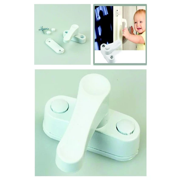 Plastik Pencere Emniyet Kilidi,Güvenlik Emniyet Kilidi (10 ADET) - 5