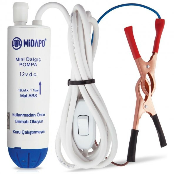 Midapo 12 Volt 1/4 Küçük Mini Dalgıç Pompa Mazot Su Yada Süt Pompası