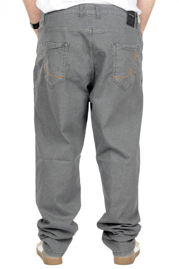 Mode XL Büyük Beden Erkek Kot Pantolon Klasik 5Cep Mark 22930 Gri - 3