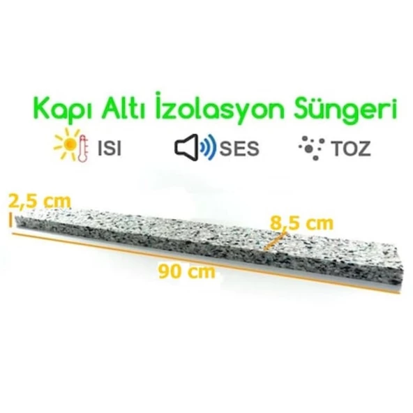 2 Adet Yapışkanlı Kapı Altı Isı Yalıtım Süngeri Eşik Süngeri - 5