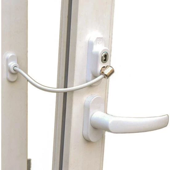 Çelik Halatlı Kilit Pvc Pencere Emniyet Çocuk Güvenlik Kilidi (4 Adet) - 9