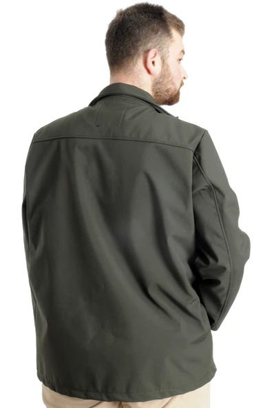 Mode XL Büyük Beden Erkek Mont Waterproof Softshell 21232 Haki - 2