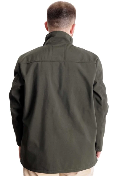 Mode XL Büyük Beden Erkek Mont Waterproof Softshell 21232 Haki - 12