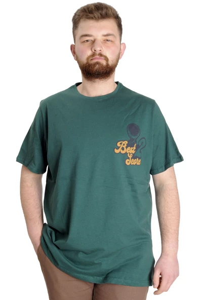 Mode XL Büyük Beden Erkek T-shirt BEST SCORE 23134 Nefti ürün görseli