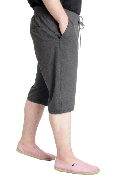 Mode XL Büyük Beden Erkek Kapri NYC 23507 Antramelanj - Resim 3