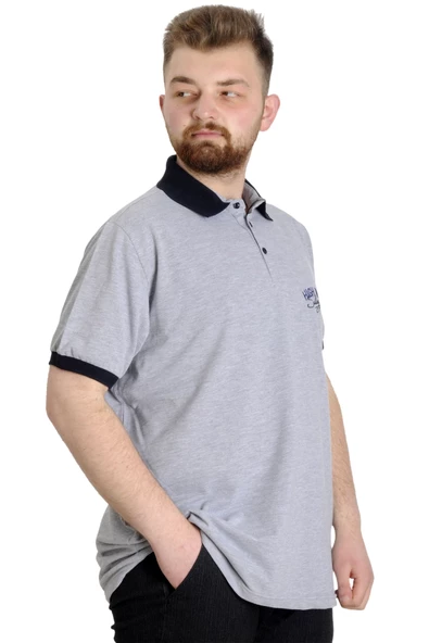 Mode XL Büyük Beden Erkek Polo T-shirt SAILING 23344 Grimelanj - 2