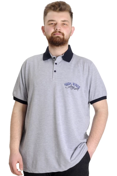 Mode XL Büyük Beden Erkek Polo T-shirt SAILING 23344 Grimelanj - 1