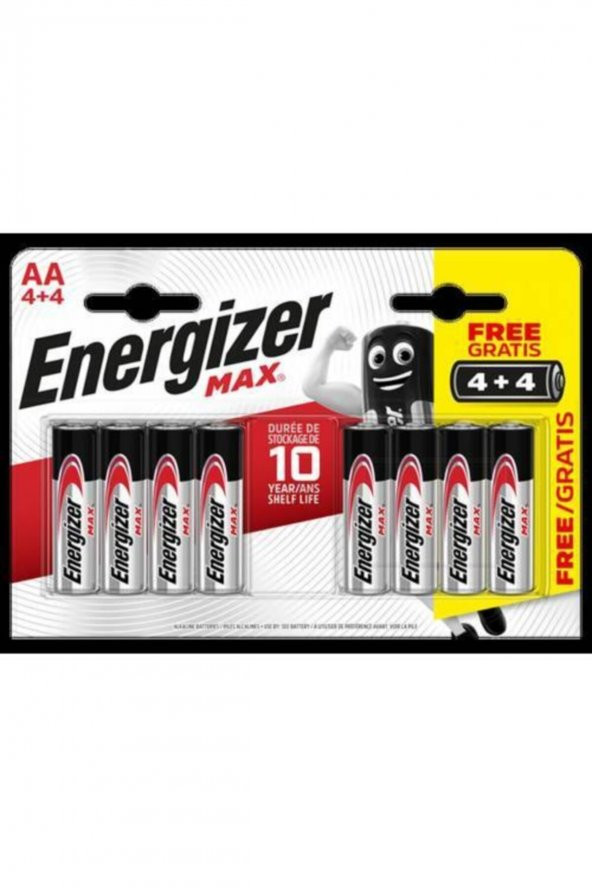 Energizer   En2a4+4 (enr Max Alk Aa Bp8 4+4) Pil