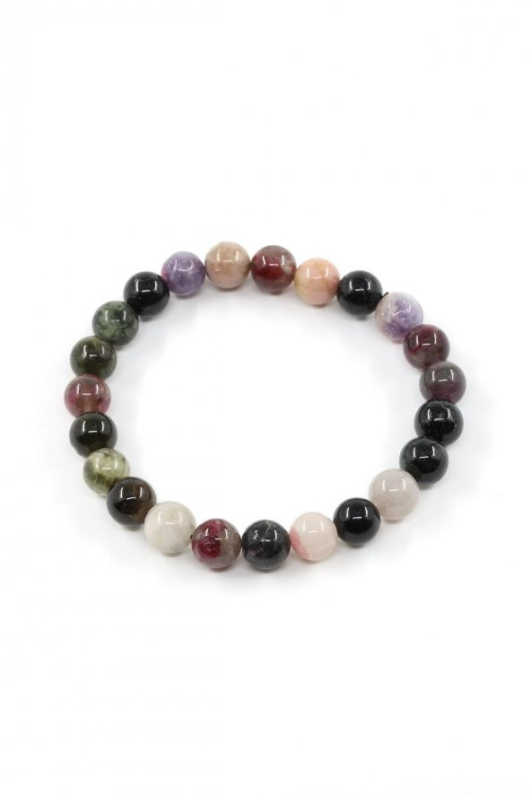 Turmalin Doğal Taş Bileklik 8 mm Küre Kesim - Resim 2