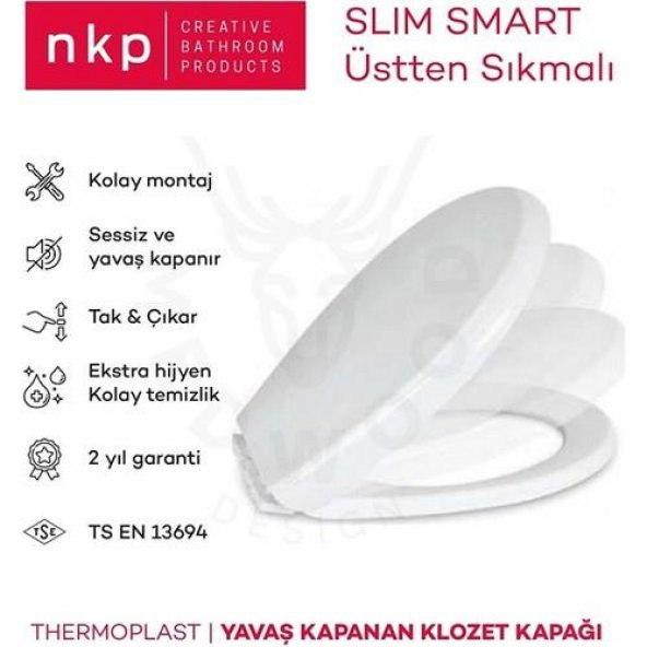 Nkp Slim Smart Thermoplast Yavaş Kapanan Klozet Kapağı 0302 - 2