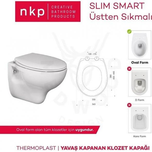 Nkp Slim Smart Thermoplast Yavaş Kapanan Klozet Kapağı 0302 - 3
