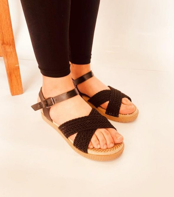 Kadın Hasır Model Ortopedi Taban Rahat Sandalet