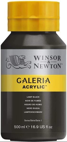 Winsor Newton Galeria Akrilik Boya 500ml - Lamp Black 337