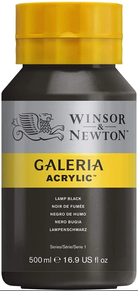 Winsor Newton Galeria Akrilik Boya 500ml - Lamp Black 337 ürün görseli