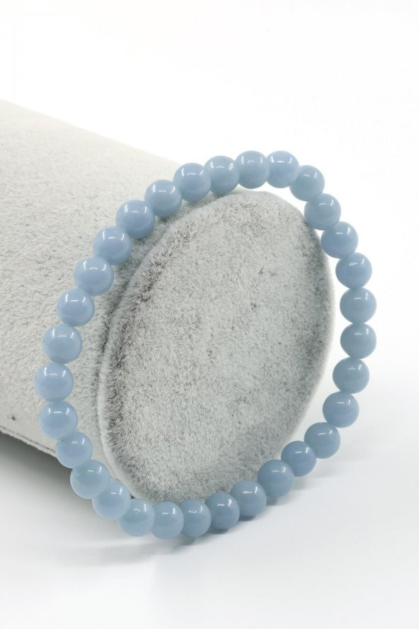 Anjelit  Doğal Taş Bileklik 6 mm Küre Kesim ürün görseli