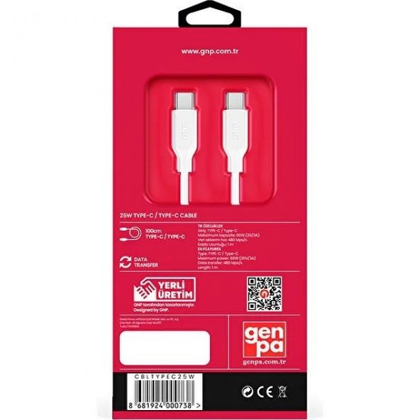 Genpa Gnp  GNP 25W Type-C Kablo Beyaz Genpa Garantili - 3