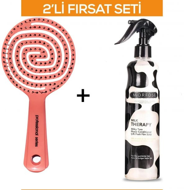 Fontenay Profesyonel 3 Boyutlu Saç Fırçası + Milk Therapy Fön Sütü 400 ml 2li Set