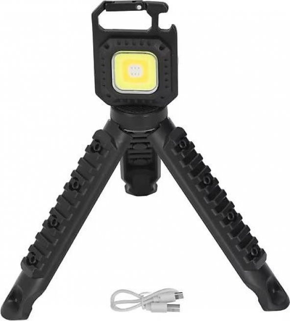 Gold Silver Tripodlu Şarj Edilebilir Mini LED Anahtarlık El Feneri