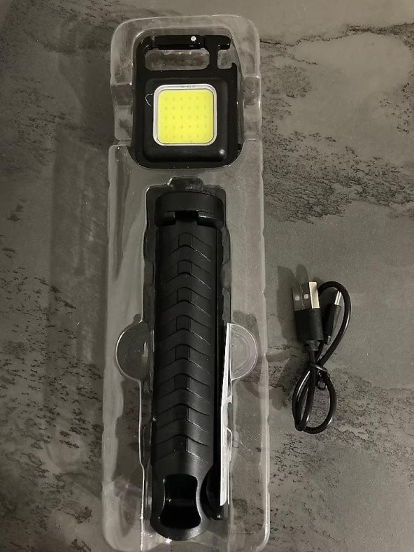 Gold Silver Tripodlu Şarj Edilebilir Mini LED Anahtarlık El Feneri - 2