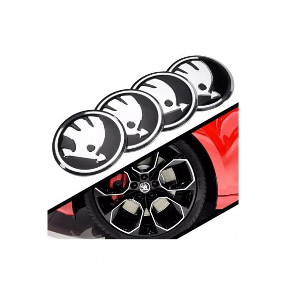 SKODA LOGOLU 56 MM JANT GÖBEK  STICKER ürün görseli