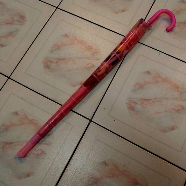 plastik korumalı  kapaklı kız çocuk şemsiyesi baston 8 tel (teleskopik) - Resim 2