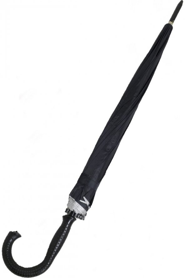 Siyah Erkek Baston Şemsiye  16 tel - Resim 2