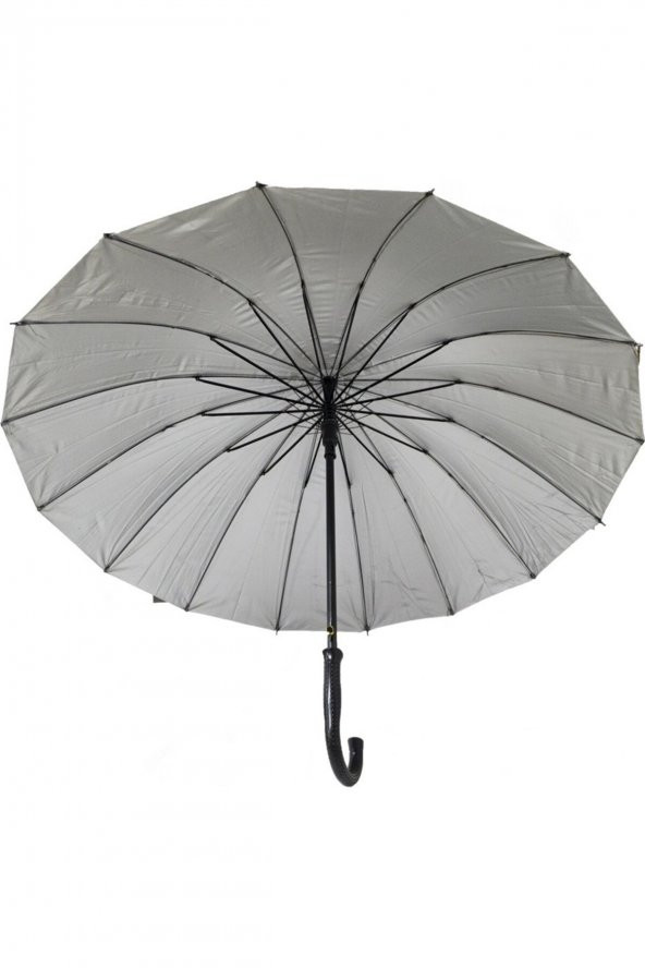 Siyah Erkek Baston Şemsiye  16 tel - Resim 3