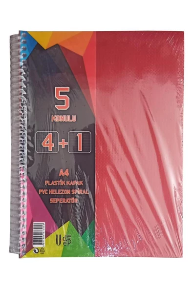 a4 boy 4+1 ayraçlı defter dersane defteri (4 kareli 1 çizgili )125 yaprak udep - 2
