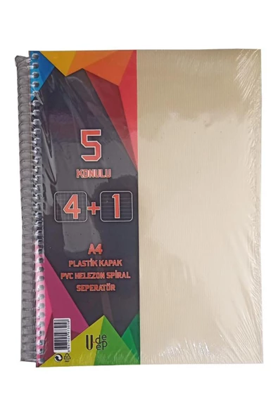 a4 boy 4+1 ayraçlı defter dersane defteri (4 kareli 1 çizgili )125 yaprak udep