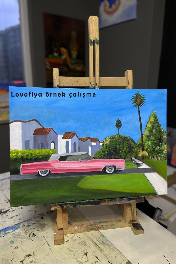 Tuval Boyama guaj  boya Öğrenci Resim Seti 25x35 Tuval - Resim 4