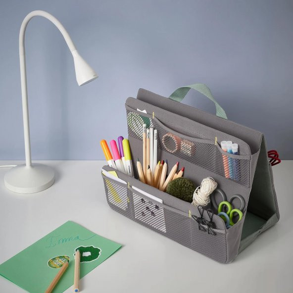 Çocuk Aksesuar Çantası, Gri-Yeşil MeridyenDukkan 32x26 cm Masa Üzeri Düzenleyici Taşınabilir Aktivite Çantası - 5
