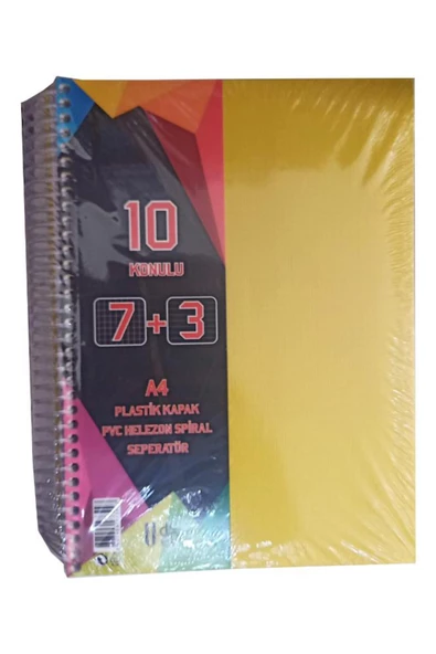 a4 boy 7+3 ayraçlı defter dersane defteri (7 kareli 3 çizgili )250 yaprak 10 bölümlü udep - 5