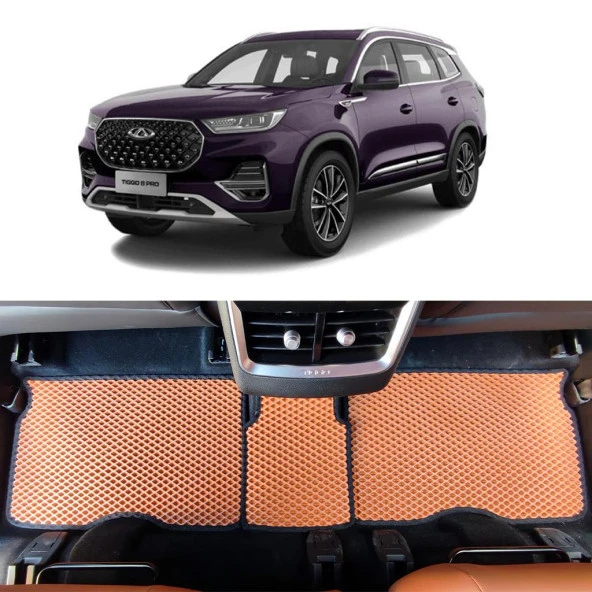 Bod Chery Tiggo 8 Pro 7 Koltuk 3D Havuzlu Paspas 2023-Sonrası Taba ürün görseli