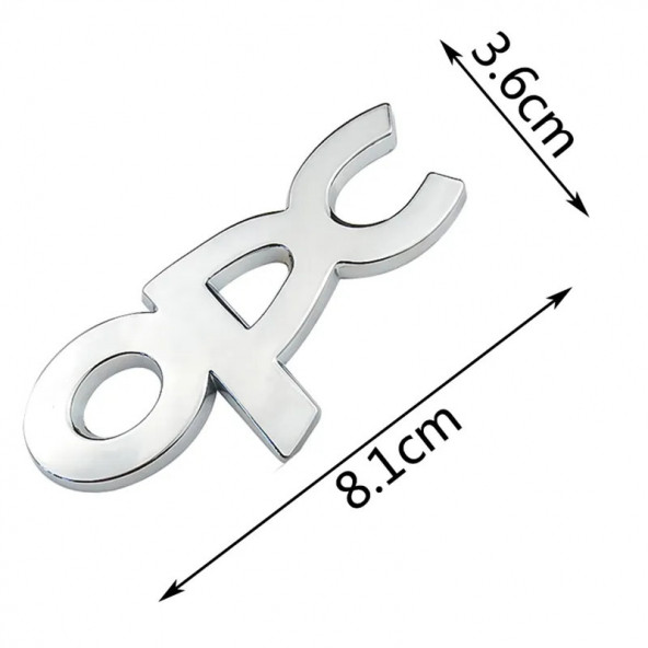 OPEL OPC PASLANMAZ METAL ARMA STICKER - 3