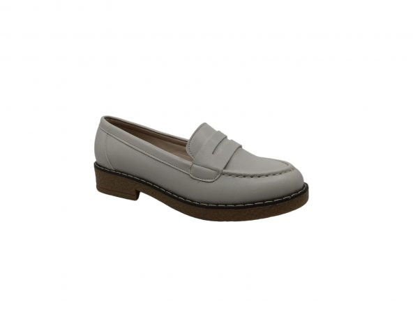 Zerhan 2404 Kadın Krem Günlük Kullanım Loafer Ayakkabı - 2