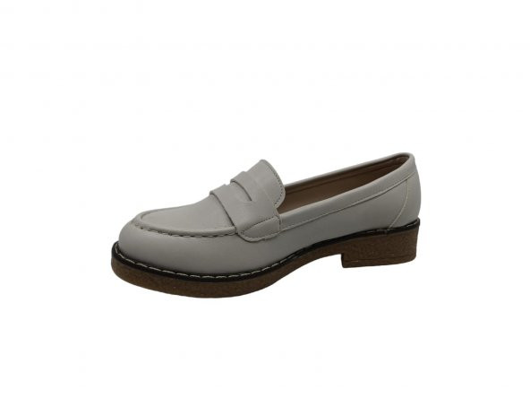 Zerhan 2404 Kadın Krem Günlük Kullanım Loafer Ayakkabı - 3