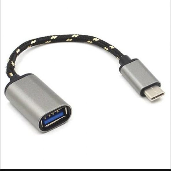 USB 3.1 Type-C Örgülü OTG Kablo 20 cm