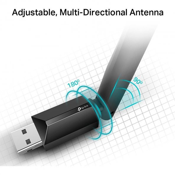 Tp-Link  Kablosuz USB Adaptör AC600 Archer T2U Plus 600 Mbps - 4