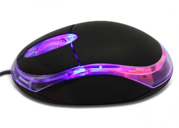 Everest Usb Siyah Işıklı Kablolu Optik Mouse 1200 Dpi - Resim 3