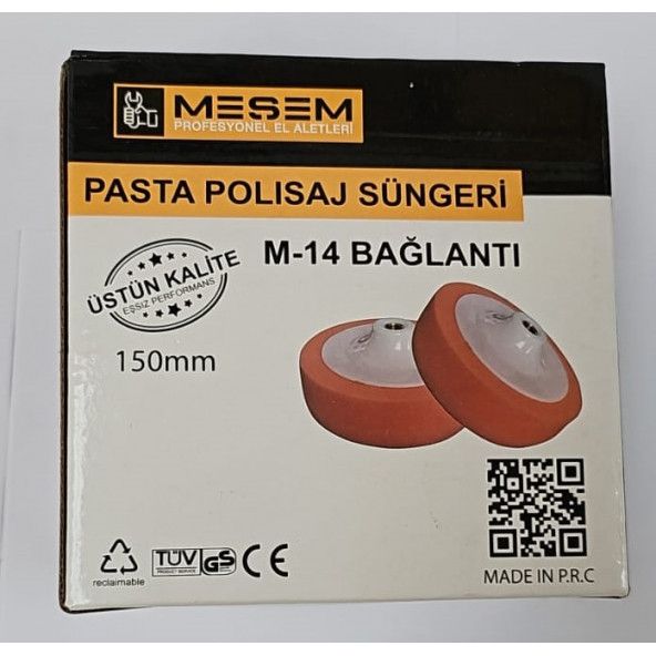 Meşem Pasta Polisaj Süngeri M-14 Bağlantı 150 mm