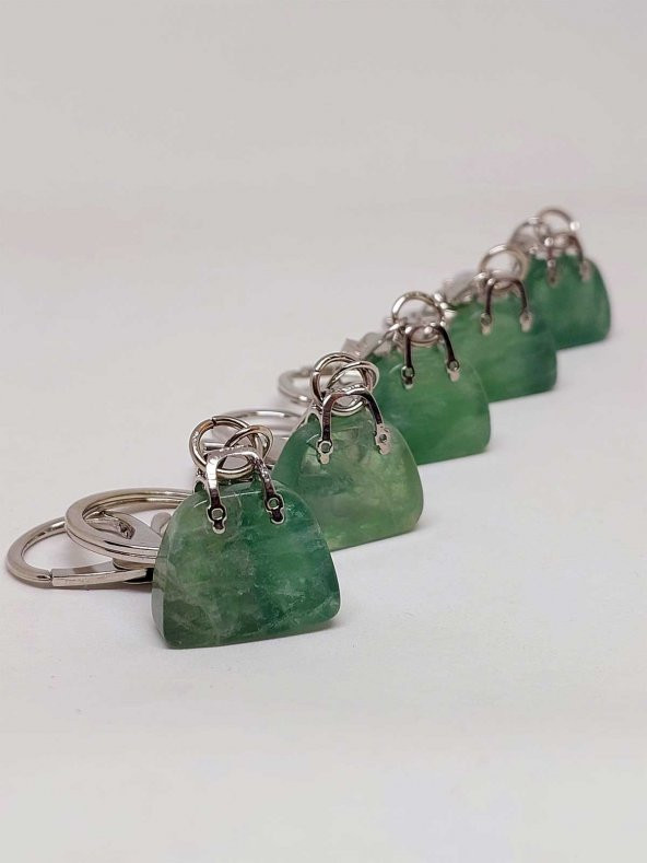 Çanta Şekilli Florit Taşı Anahtarlık/Kolye Ucu - 2