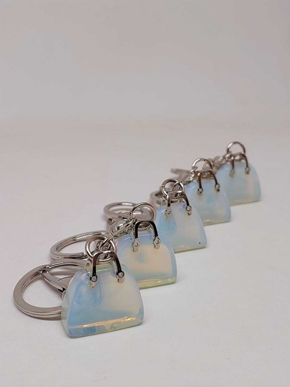 Çanta Şekilli Opalit Taşı Anahtarlık/Kolye Ucu