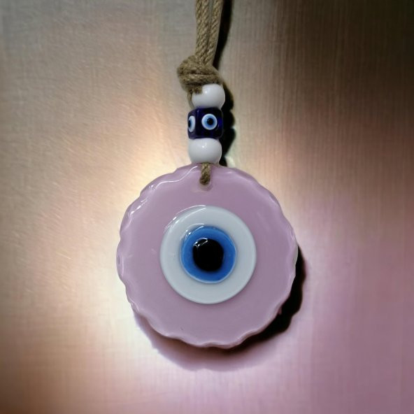 Papatya Şekilli Toz Pembe Renginde El Yapımı Cam Duvar Süsü Hediyelik Dekor - 4