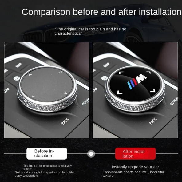 BMW M LOGOLU MULTIMEDYA DÜĞME ÜZERİ STICKER (45 MM) - 3