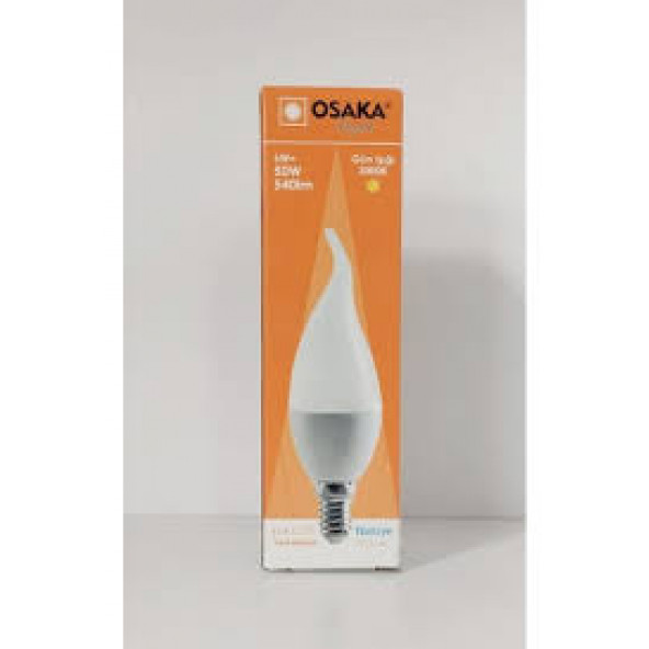 Osaka Light 6Watt E14 Duylu 3000Kelvin Gün Işığı 540Lümen A+Enerji Led Kıvrık Buji Mum Ampül